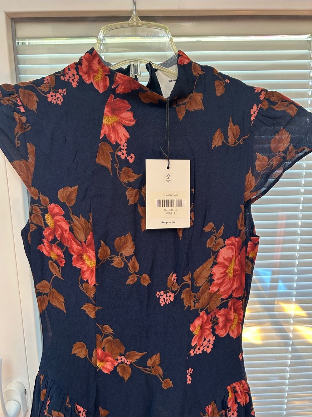 Reformation Maven Dress Blue - Size 0 - Picture 7 of 9